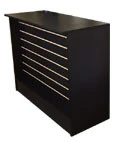 Cash Wrap Counter with Slatwall at Front Black