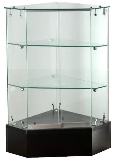 FRAMELESS GLASS DISPLAY CASE CORNER CASE