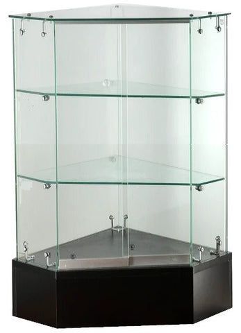 FRAMELESS GLASS DISPLAY CASE CORNER CASE