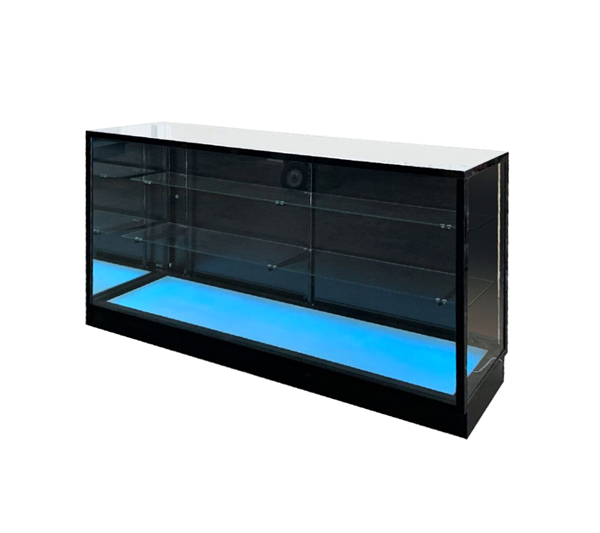 Black Extra Vision Display Case with LED Base