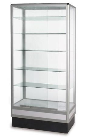 6' high aluminum tower display showcase,glass cases, display cabinet