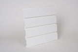 PVC Slatwall 4 x 1 - Foot White, and 8 pcs of 4 x 1 - Foot Make 1pc Standard 4 x 8 - Foot Vertical Slatwall