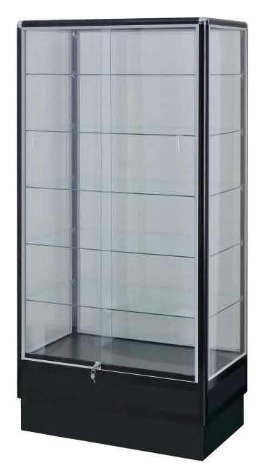 Black electrophoresis aluminum 6' high tower display showcases ---AL6B
