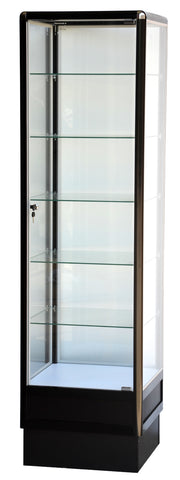 Display Cabinet With Glass Doors And Black Aluminum Frames - 72 x 20 x 20 - Inch