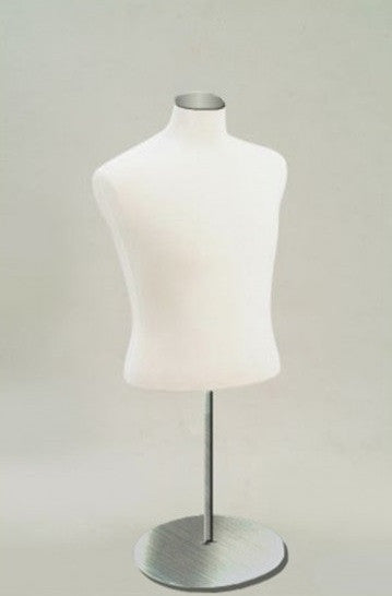 Male Counter Top Body Form with Satin Chrome Base - StoreFixtureShowcase.com