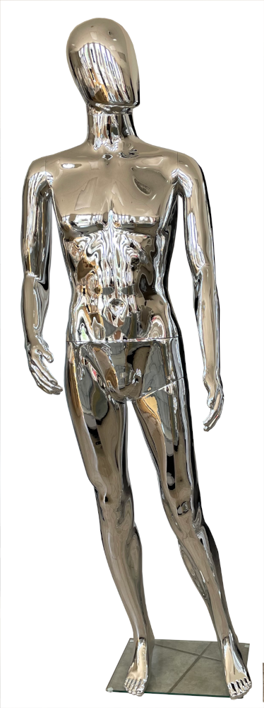 Male plastic mannequin silver chrome finish --- ABME-1S