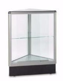 Corner Display Case With Aluminum Frame  38 x 20 x 20 - Inch