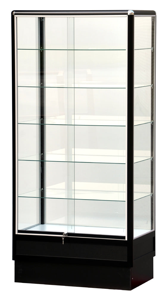 Wall Display Cases With Black Electrophoresis Aluminum Frame - 72 x 34 x20 - Inch