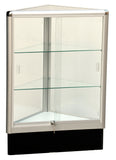 Corner Display Case With Aluminum Frame  38 x 20 x 20 - Inch