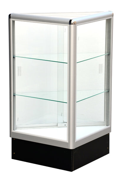 Display case - Black aluminum full vision glass display case - AL14B /  AL15B / AL16B