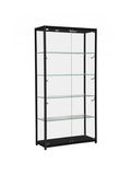 Glass Display Cabinet with Black Aluminum Frame and LED Lights - 39 1/3(L) x 15 3/4(W) x 78(H) - inch