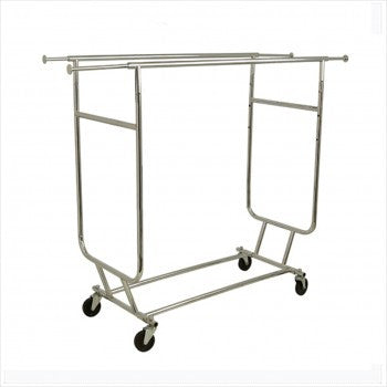 Double Hangrail Salesman Rolling Rack - StoreFixtureShowcase.com