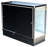 Glass Display  With  Tempered Glass And Black Electrophoresis Aluminum Frame In Full Vision - 70 x 38 x20 - Inch