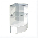 18" wood display showcase  pentagon corner cherry finish - StoreFixtureShowcase.com - 2