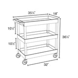 32" x 18" Tub Cart with Three Shelves ---- EC111HD-G