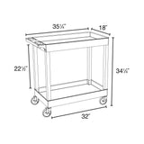 32" x 18" Tub Cart with Two Shelves ---- EC11HD-G