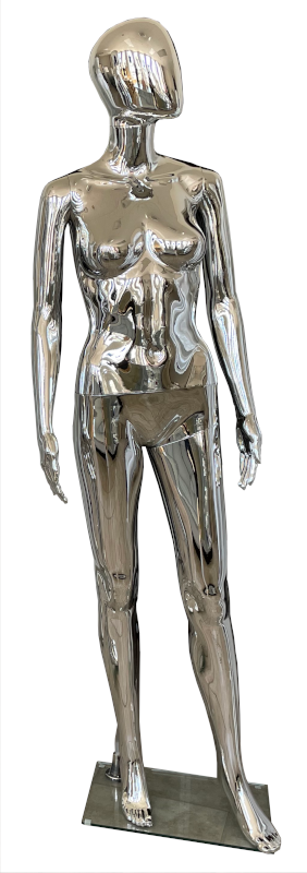 Chrome female mannequin - plastic silver mannequin female ---ABFE-5S