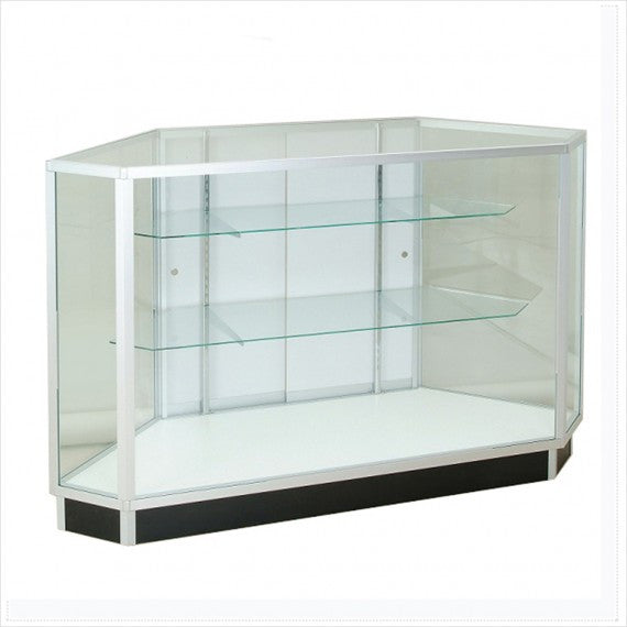 Hexagon Extra vision corner display showcase cabinet - StoreFixtureShowcase.com