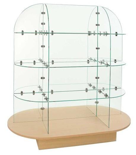 Oval base glass display unit, WD12R12M, WD12R12C, WD12R12B, WD12R12W