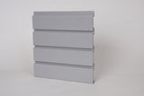 Plastic Slatwall Panels 8 x 1 - Foot Gray, and 4pcs of 8 x 1 - Foot Make 1pc Standard 8 x 4 - Foot Horizontal Slatwall