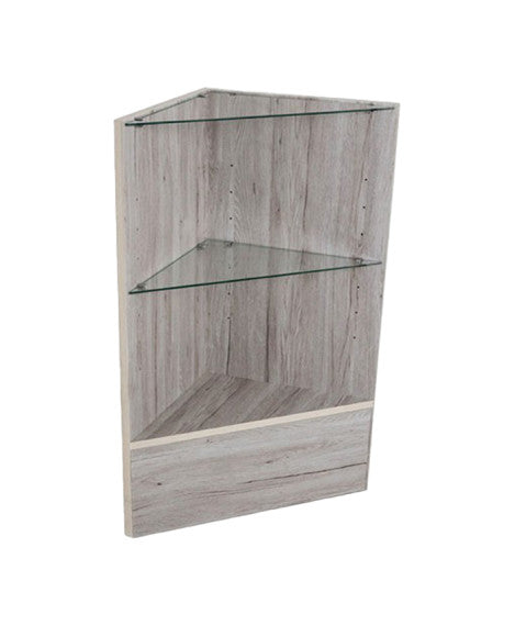 Triangle wood display cases, display showcase corner - WD6BN18-Unassembled