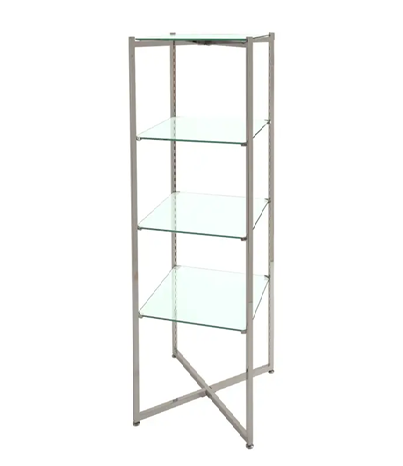 folding glass tower chrome 52 - inch 