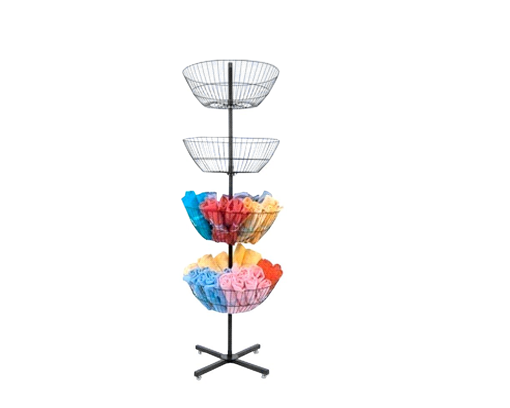 Small Basket Disc Rack Basket Rack - 4 Tier – Store Fixture Showcase