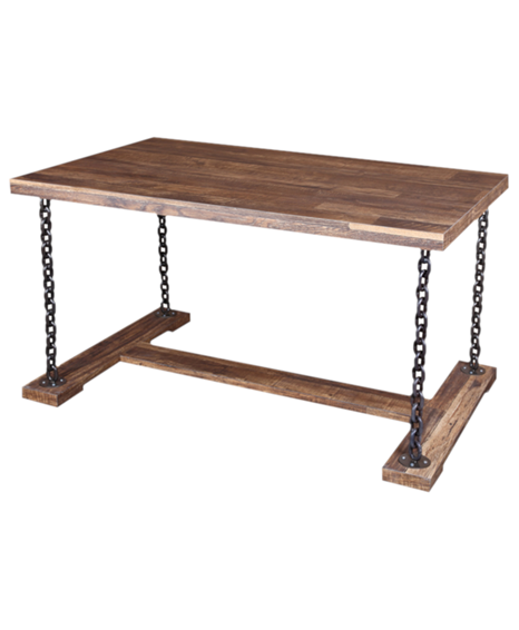 Rustic Wood Table with Chain Legs