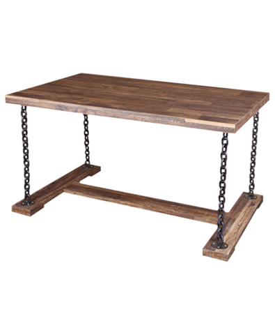 Rustic Wood Table with Chain Legs