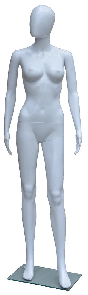 Display Mannequin with Egg Face in White for Female, Plastic hard to break - ABFA-5-1W