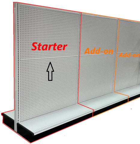 Supermarket and convenience store Gondola shelves Double side isle unit starter