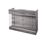 4 Foot Ledgetop Glass Counter Rustic Grey