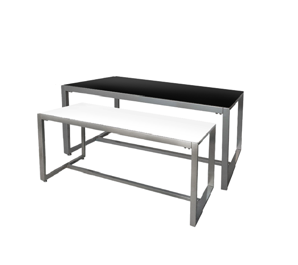 Black and White Reversible Wood Top Table