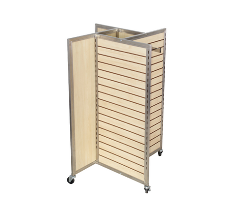 4 Way Slatwall Rolling Display Merchandiser
