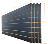 2 feet x 4 feet slatwall panel in black