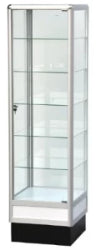 6' high aluminum tower display showcase,glass case