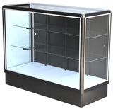 Glass Display  With  Tempered Glass And Black Electrophoresis Aluminum Frame In Full Vision - 70 x 38 x20 - Inch
