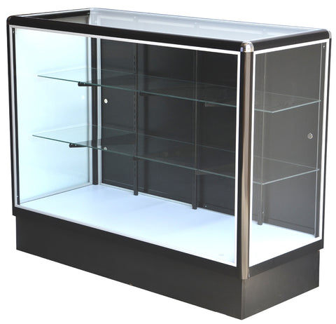 Show Case With  Tempered Glass And Black Electrophoresis Aluminum Frame In Full Vision - 60 x 38 x20 - Inch