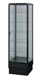Display Cabinet With Glass Doors And Black Aluminum Frames - 72 x 20 x 20 - Inch