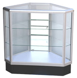 Aluminum Framed Hexagonal Corner Glass Showcase --- AL9