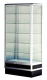 6' high aluminum tower display showcase,glass cases, display cabinet