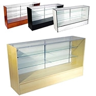 Display Showcase 60(L) x 20(D) x 38(H) - Inch Full Vision Wood Showcase Available in Black, Walnut, Maple and White