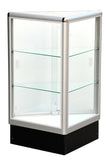 Corner Display Case With Aluminum Frame  38 x 20 x 20 - Inch
