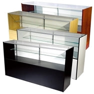 Floor Display Case 48(L) x 20(D) x 38(H) - Inch Half Vision Wood Showcase  Available in Black, Maple and White
