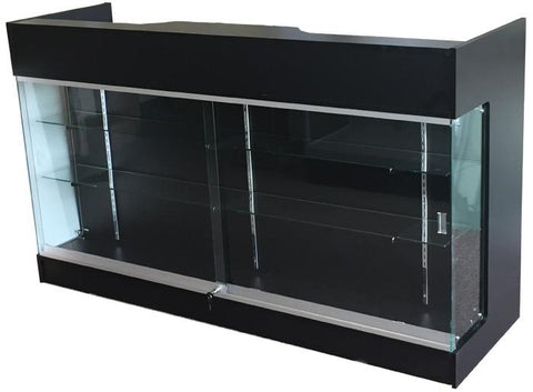 Glass Display Counter 72(L )x 22(W) x 42(H) - Inch,  Ledge-top Counter With Showcase  Front