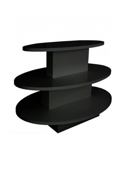 3 Tier oval table in black