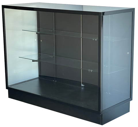 black finish aluminum frame showcase 