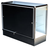 Glass Showcase With  Tempered Glass And Black Electrophoresis Aluminum Frame In Full Vision - 48 x 38 x20 - Inch
