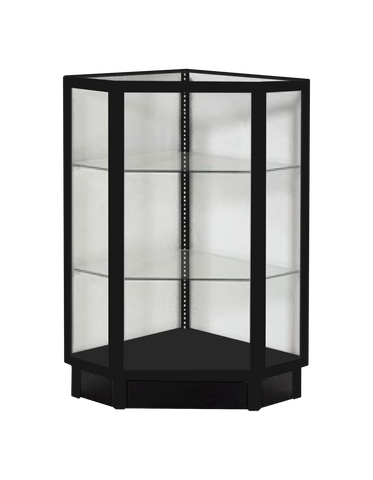 Black aluminum corner showcase