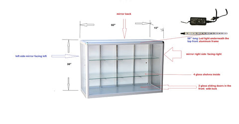 Custom made showcase 60" x 15" x 38"